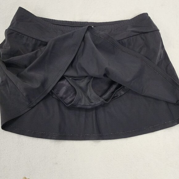 Land's End Plus Size Black Swim Mini Skirt 16 - Picture 2 of 4